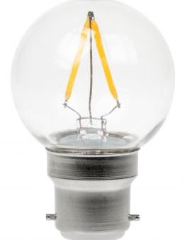 2w LED Golf Ball Filament Festoon Light (B22, 2700K) Polycarbonate Clear Hot on Sale