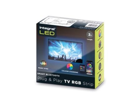 RGB PLUG AND PLAY LED TV STRIP KITS IP20 2M 1.5W M 24LED M 10MM WIDTH 120 BEAM BOX PACK WITH IR CONTROLLER & BLE APP CONTROL USB POWERED INTEGRAL Cheap