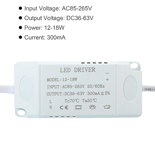 PATIKIL 12-18W 300mA LED Driver, 3 Pack AC 85-265V Output 36-63V DC Male Connector Constant Current Rectifier Transformer External Power Supply For Discount