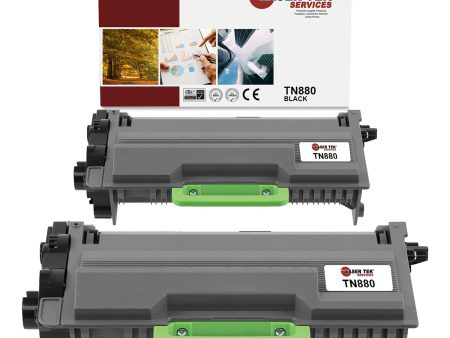 2 Pack Brother TN880 Black Compatible Toner Cartridge | Laser Tek Services Online now