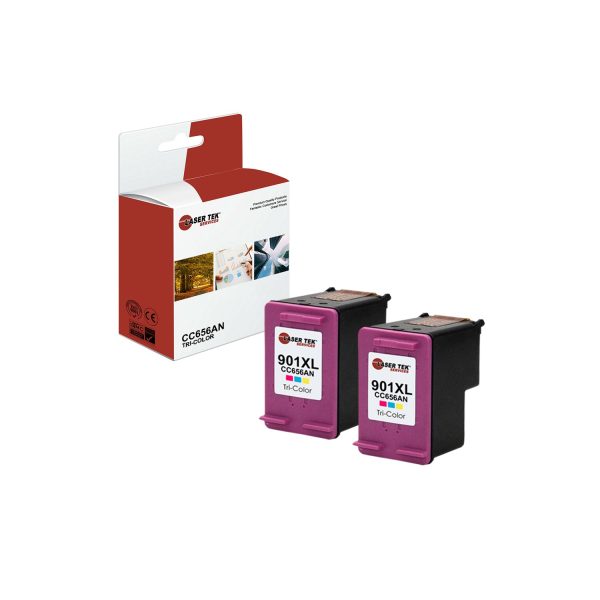 2 Pack HP 901XL CC654AN CC656AN Color Compatible Ink Cartridge | Laser Tek Services on Sale