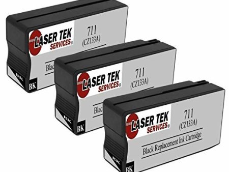 3 Pack HP 711 CZ133A Black Compatible Ink Cartridge | Laser Tek Services For Discount