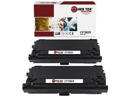 2 Pack HP 508X CF360X Black Compatible High Yield Toner Cartridge | Laser Tek Services Sale