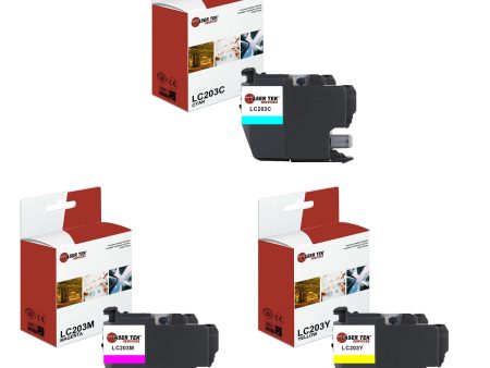 3 Pack Brother LC-203 CYM Compatible Ink Cartridge | Laser Tek Services Online Sale