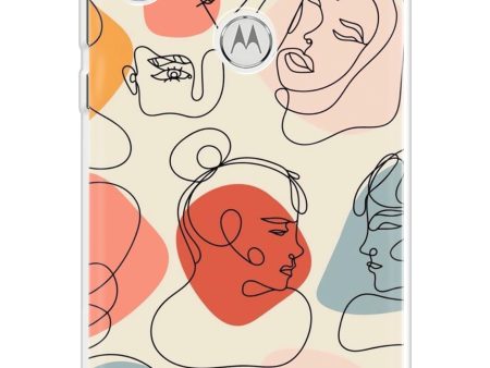 Abstract Faces Soft Cover for Motorola P30 Online now