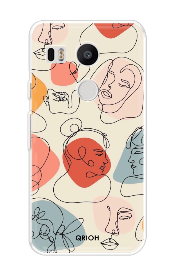 Abstract Faces Soft Cover for Nexus 5x Discount