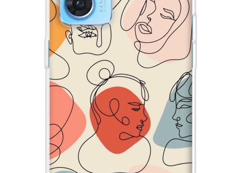 Abstract Faces Soft Cover for Oppo Reno7 5G For Sale