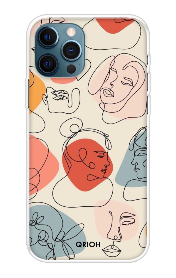 Abstract Faces Soft Cover for iPhone 12 Pro Fashion