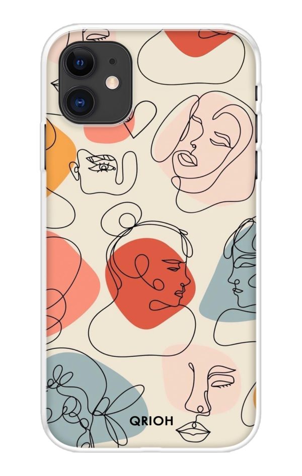 Abstract Faces Soft Cover for iPhone 12 For Discount