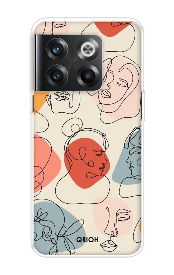 Abstract Faces Soft Cover for OnePlus 10T 5G Online Hot Sale