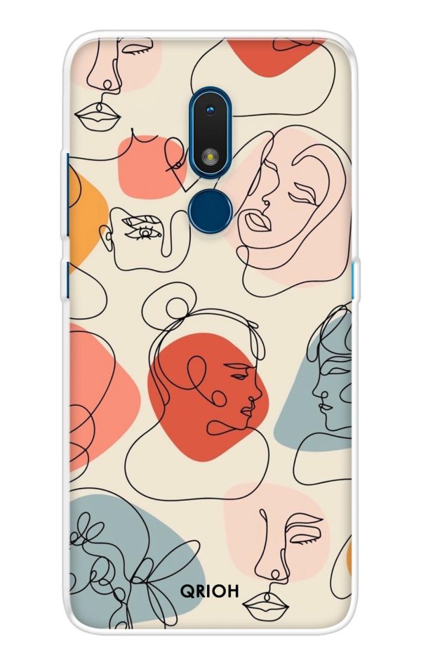 Abstract Faces Soft Cover for Nokia C3 Hot on Sale