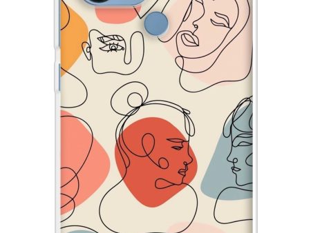 Abstract Faces Soft Cover for Poco C50 For Sale