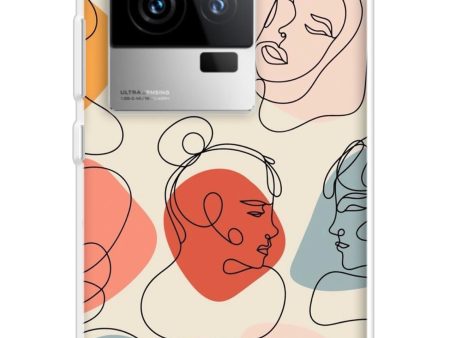 Abstract Faces Soft Cover for iQOO 11 Cheap