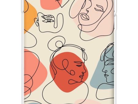 Abstract Faces Soft Cover for iPhone SE 2022 For Sale