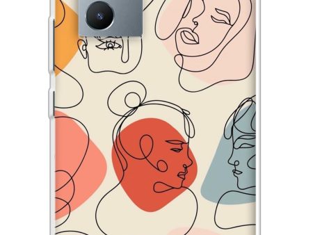 Abstract Faces Soft Cover for iQOO 9 SE Discount